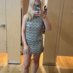 Sequin Gray Mini Dress Vintage